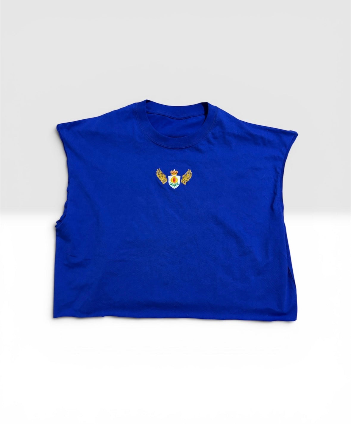 Blue Embroidered Men’s Tank Top