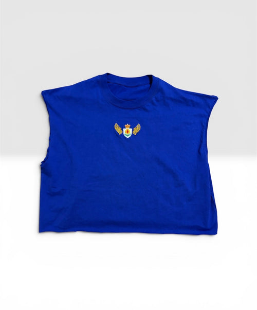 Blue Embroidered Men’s Tank Top