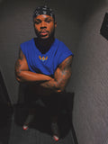 Blue Embroidered Men’s Tank Top